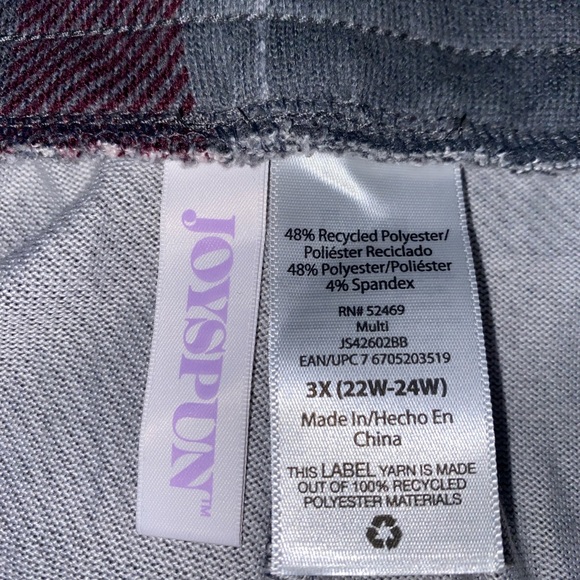 Women’s plus size  sleep pants,NWT,plaid design, SZ 3x - Picture 8 of 11